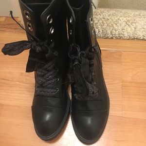Express Black combat boots